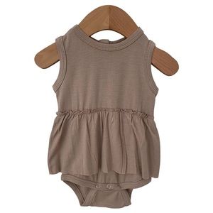 Spearmint Love Sleeveless Skirted Bodysuit, Clay